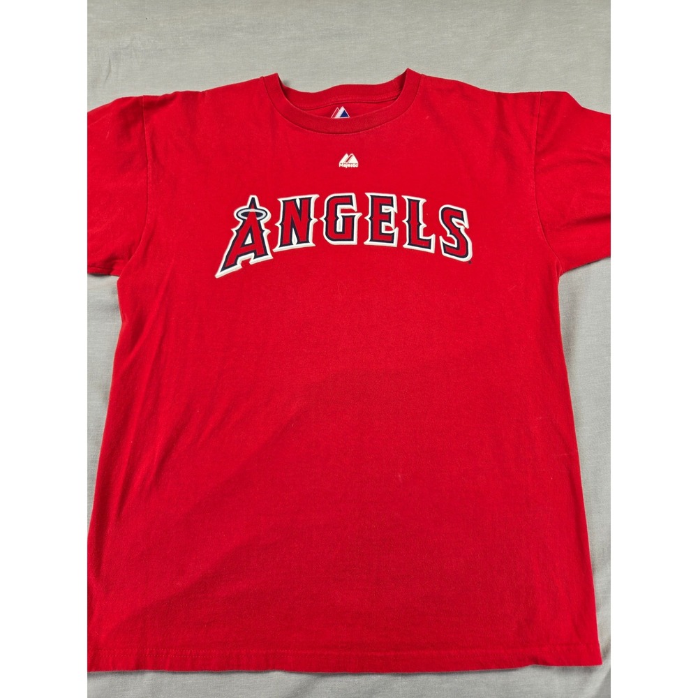 Majestic Mens Los Angeles Angels Albert Pujols 5‎ Graphic T-Shirt Red Large